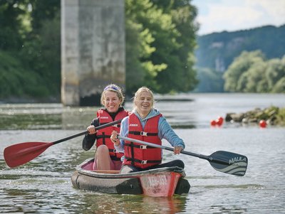 mit dem Kanu unterwegs auf der Donau 