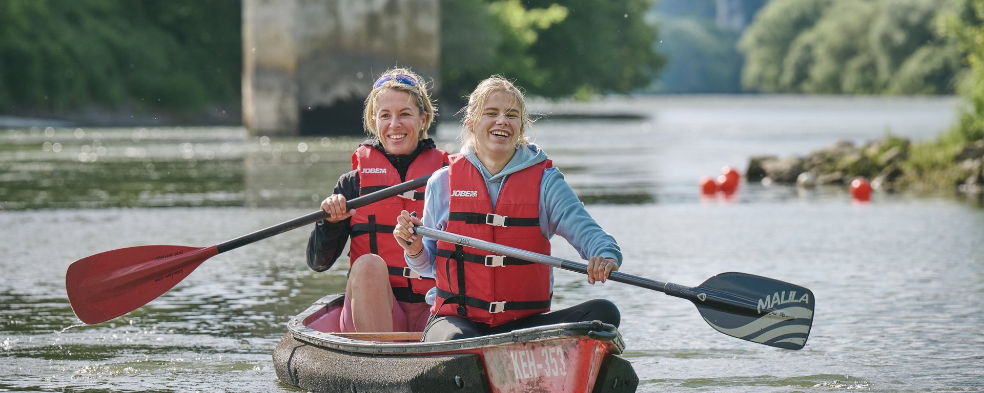 mit dem Kanu unterwegs auf der Donau 